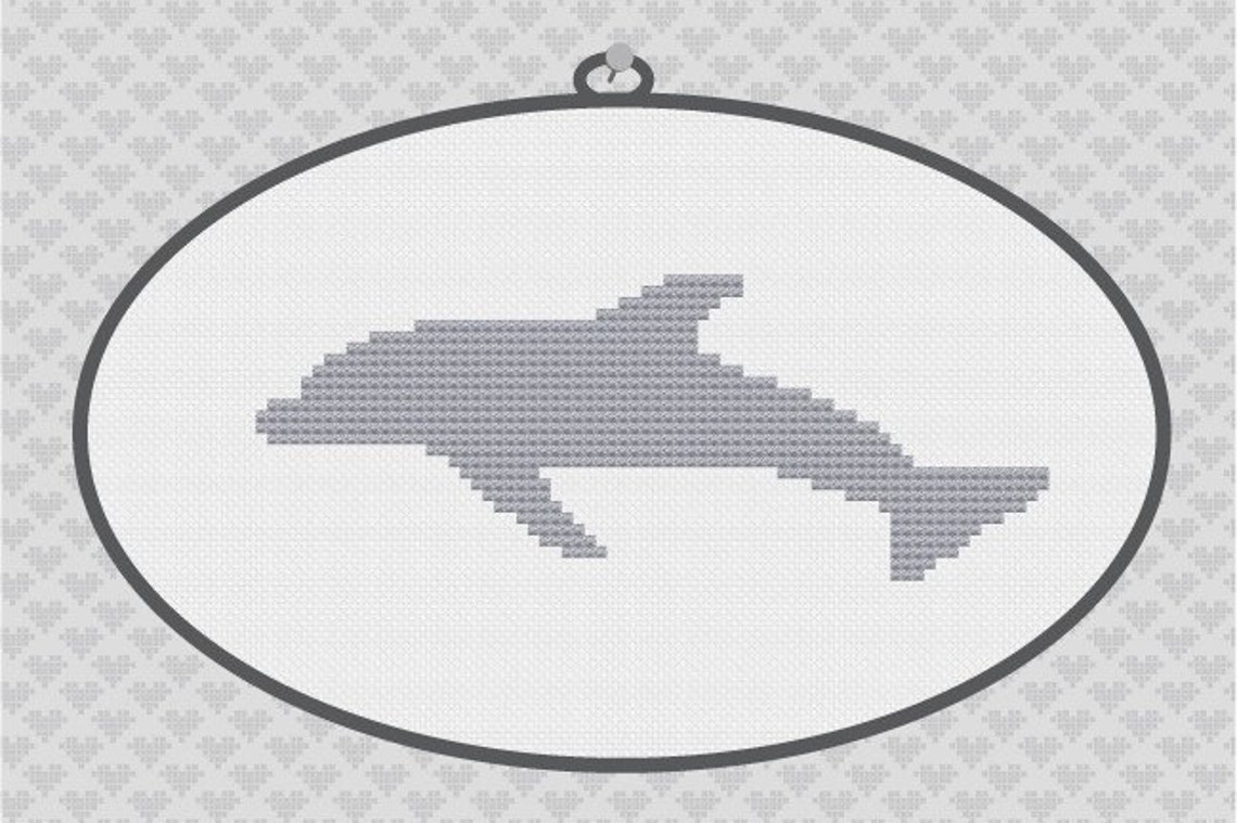 Dolphin Silhouette Cross Stitch PDF Pattern - Etsy