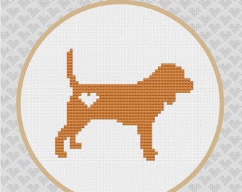 Beagle Silhouette Cross Stitch PDF Pattern