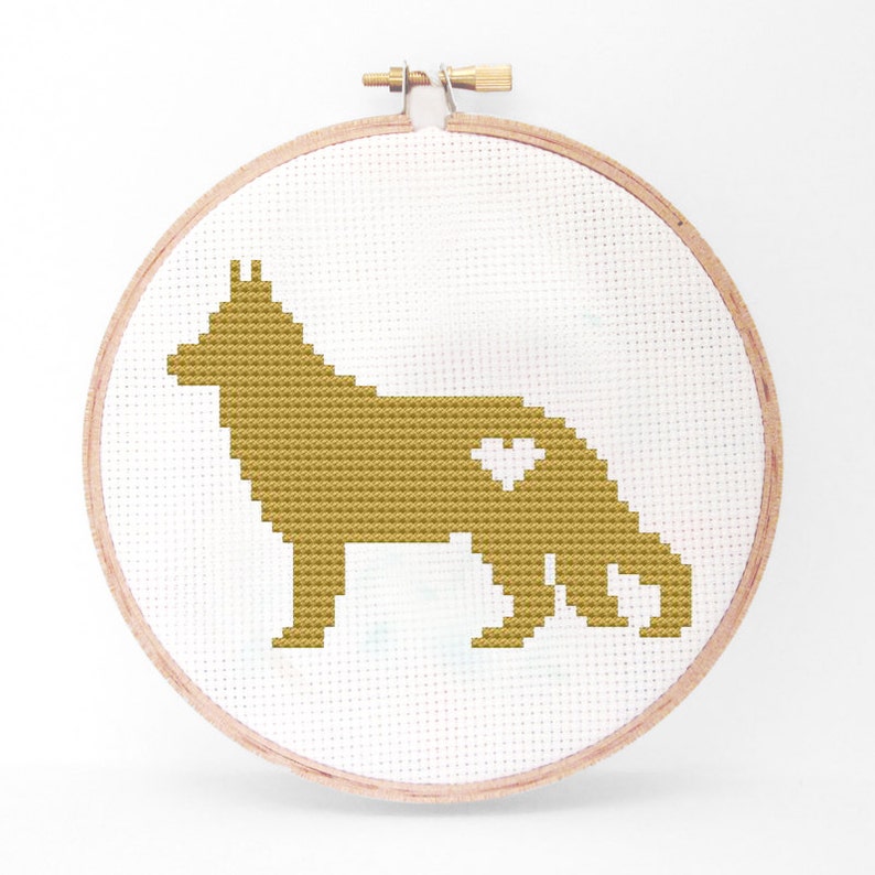 German Shepherd Silhouette Cross Stitch PDF Pattern image 2