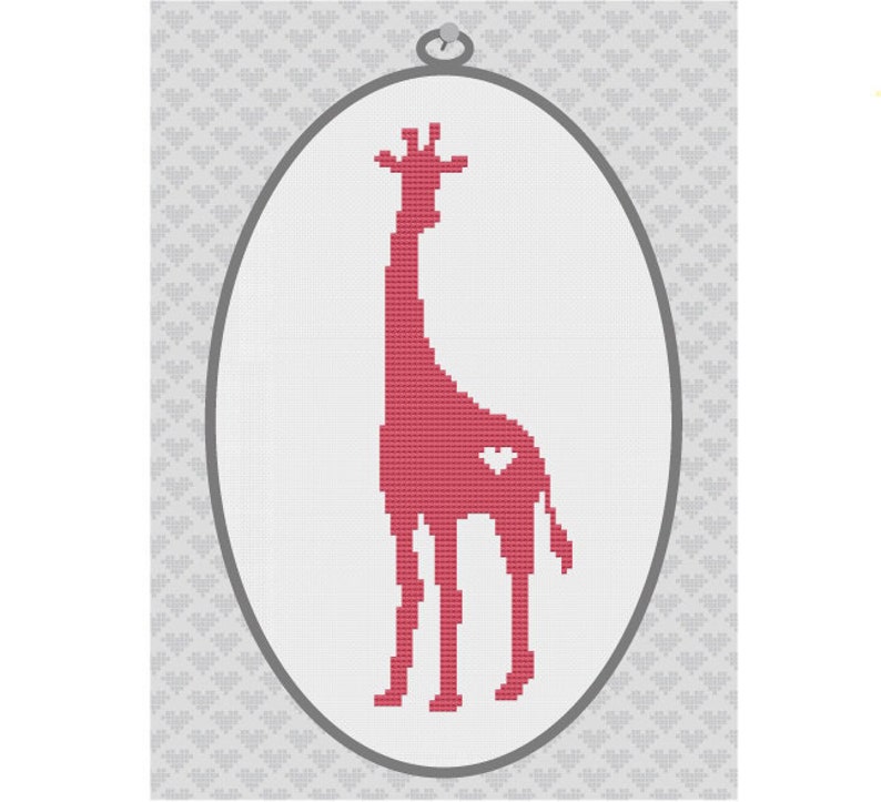 Giraffe Silhouette Cross Stitch PDF Pattern 2 image 1