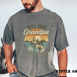 Comfort Colors Reel Cool Grandpa Fishing Retro Shirt, Fishing Gift for Grandpa, Fishing Grandpa Funny Sweatshirt, Father's Day Gift
