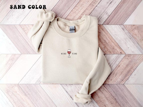 Funny Wine Sweatshirt, Wine Lover Gift for Her, Glass of Wine T-Shirt, Drinking Club Crewneck, Winery Day Outfit Idea, Trendy Woman Gift