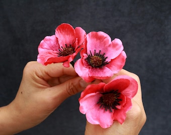 Poppy Hair pins: Red hair accessory