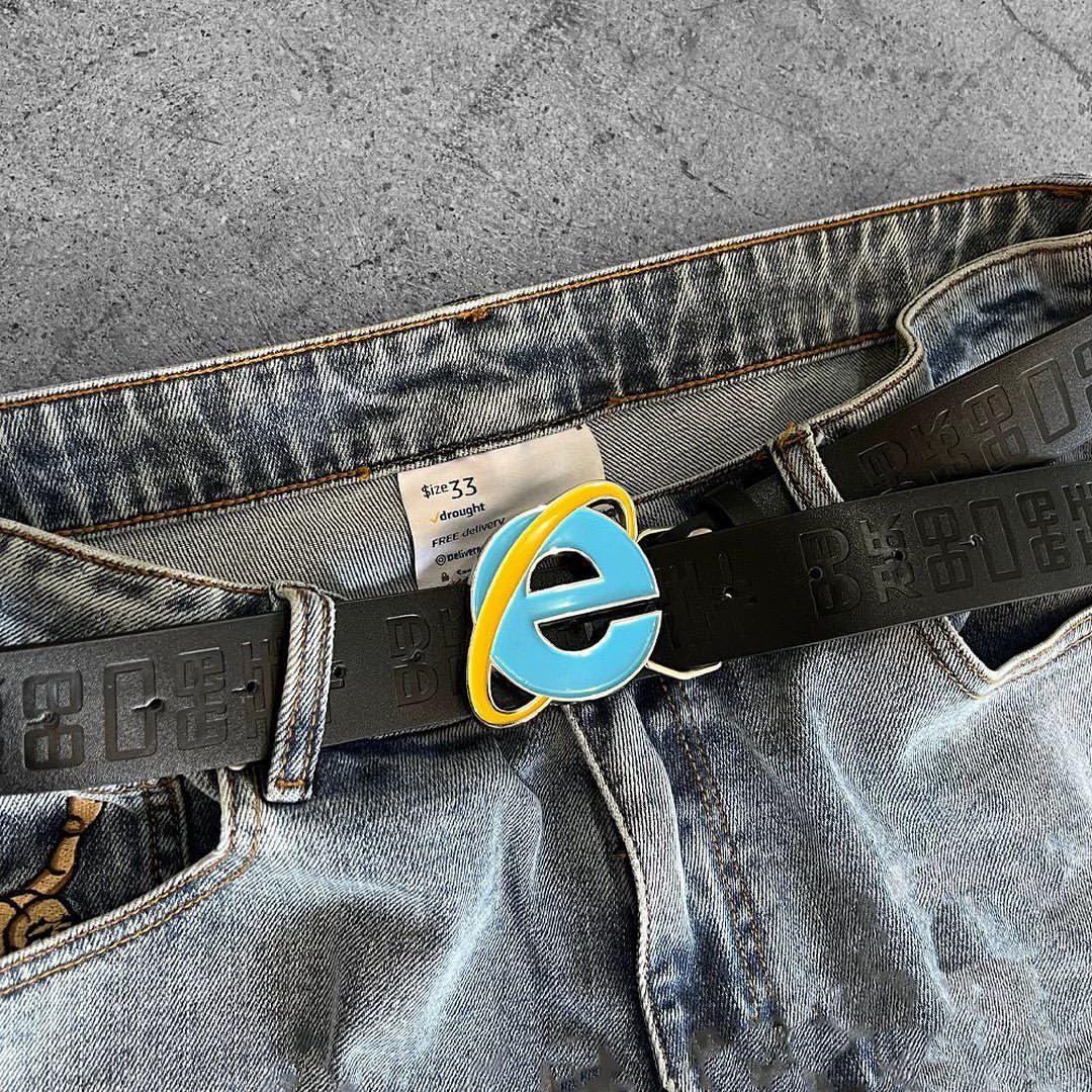Y2K Internet Explorer Buckle Belt - Ectasy Belt - Etsy