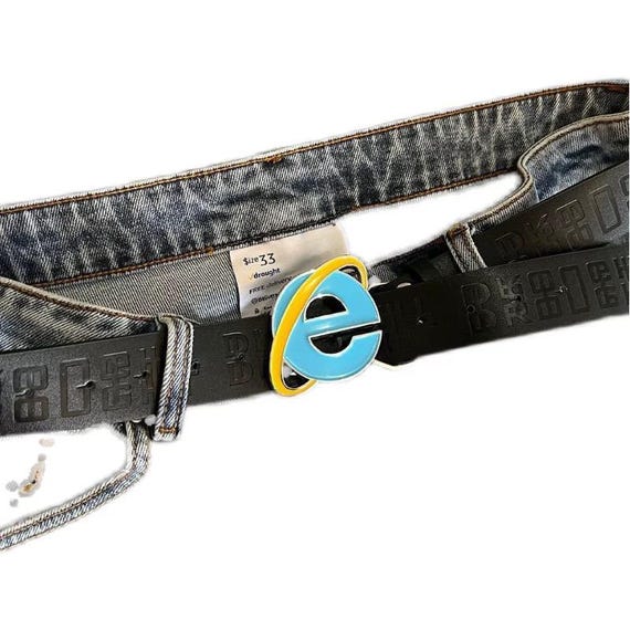 Y2K Internet Explorer Buckle Belt - Ectasy Belt - Etsy