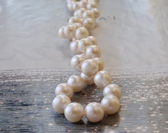 Pearl Strand Necklace For Women Faux Grey Round Maldives