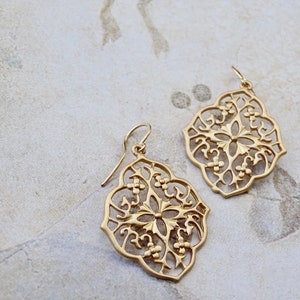 14k Solid Gold French Ear Wires Moroccan Style Earrings Gold - Etsy