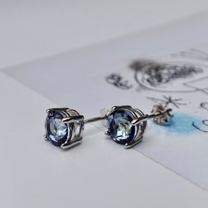 Tanzanite Studs Sterling Silver Mother's Day Gift Women's Studs Gemstone Earrings Gorgeous Studs Wulfgirl Etsy Gemstone Studs