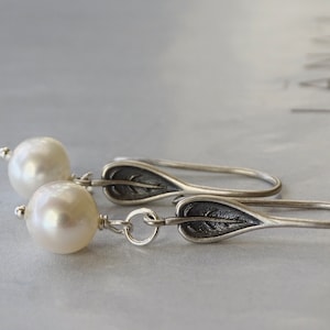 Freshwater Pearl Dangle Earrings Calla Lily Freshwater Pearl Sterling Handmade Pearl Earrings Wulfgirl Etsy Gift Wrapped