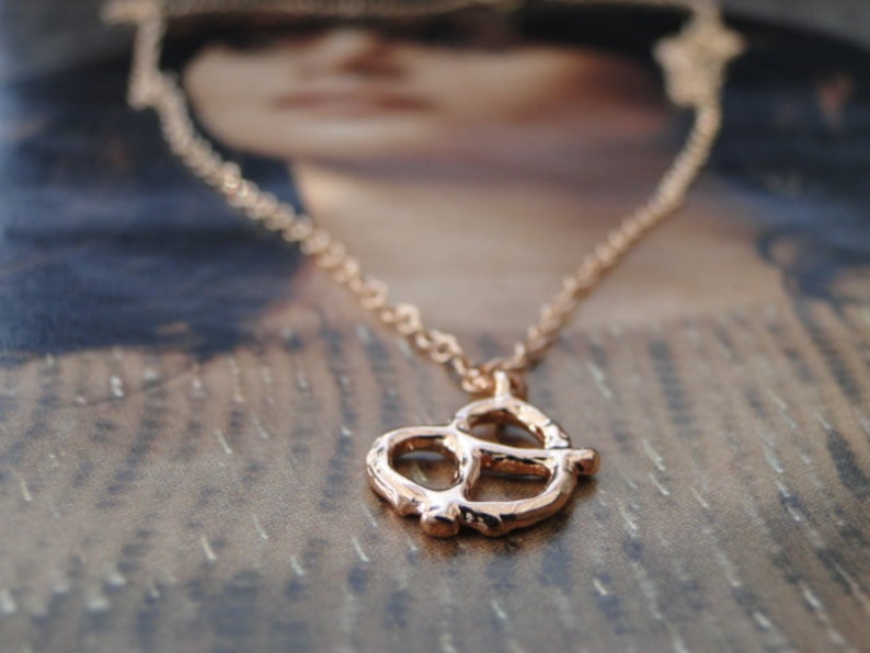 Necklace Rose Gold Pretzel Necklace 14k Gold Filled Necklace Etsy