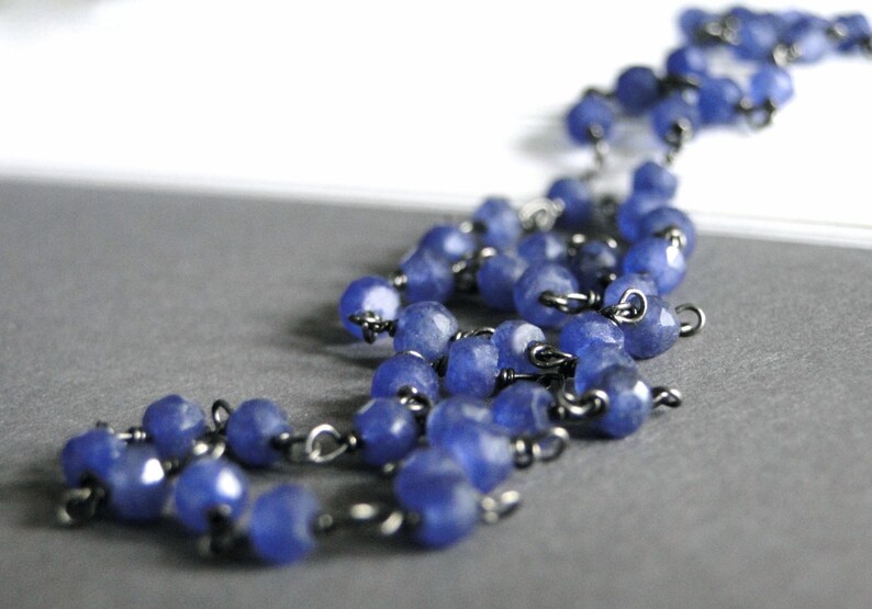 Beaded Necklace Sapphire Necklace Genuine Sapphire Layering Jewelry Wrap Bracelet Gift for Her Gemstone Necklace Sapphire Necklace