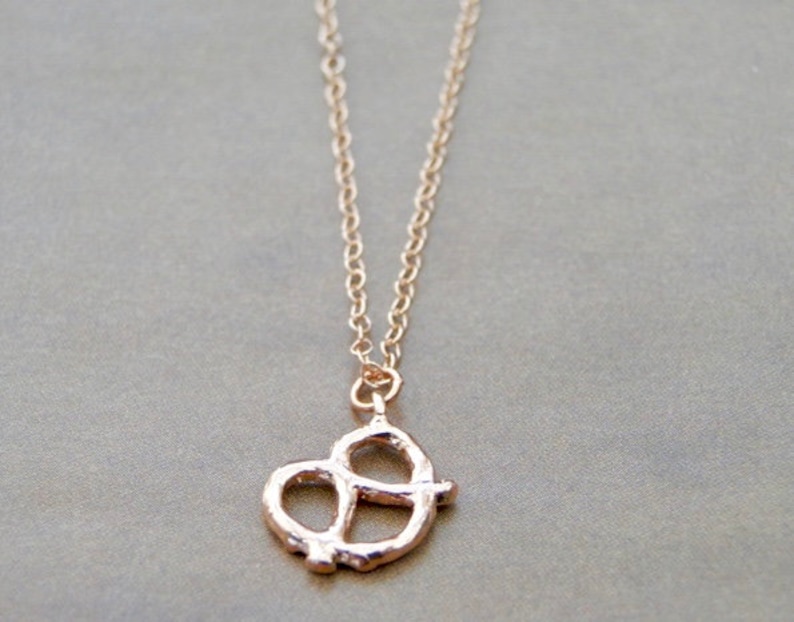 Necklace Rose Gold Pretzel Necklace 14k Gold Filled Necklace Etsy