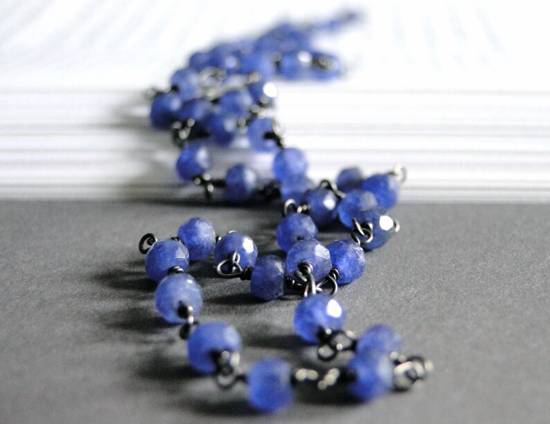 Beaded Necklace Sapphire Necklace Genuine Sapphire Layering Jewelry Wrap Bracelet Gift for Her Gemstone Necklace Sapphire Necklace