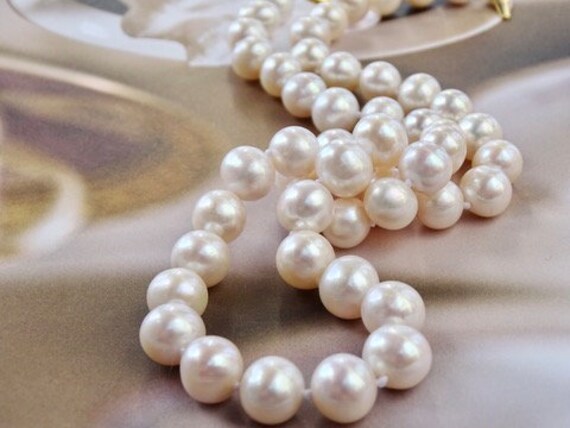 Pearl Strand Necklace For Women Faux Grey Round Maldives