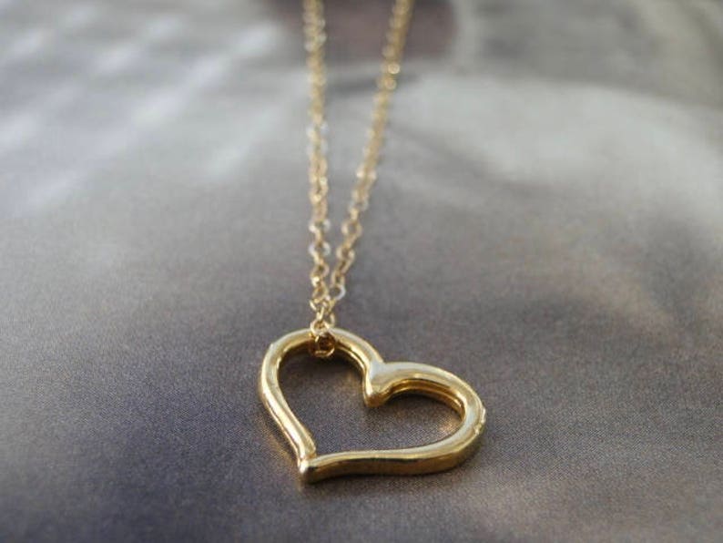 14k Rose Gold Floating Heart Drop Pendant main image 1