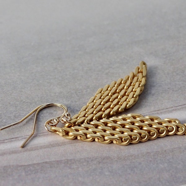 Earrings 14k Solid Gold Ear Wire Option Minimalist Jewelry Unique Handmade Dangle Earrings Gift Wrapped Wulfgirl Etsy Women's Earrings