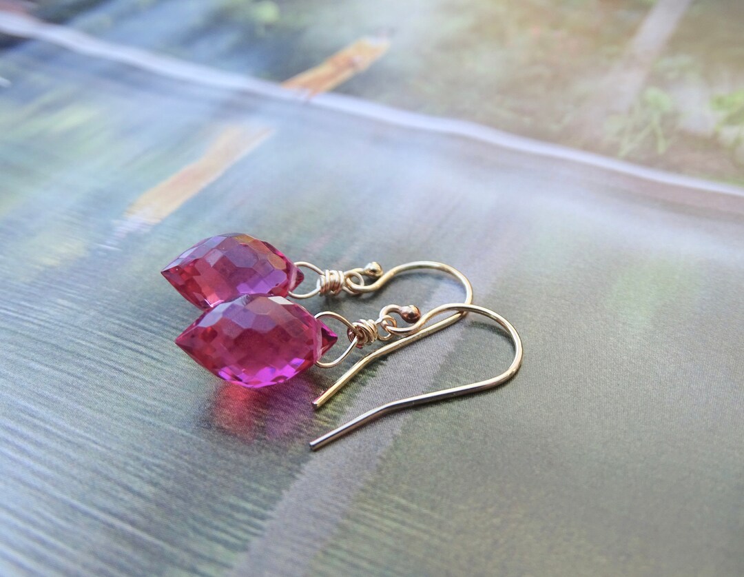 Rhodolite Earrings With 14k Gold Filled Ear Wires AAA Quality Rhodolite ...