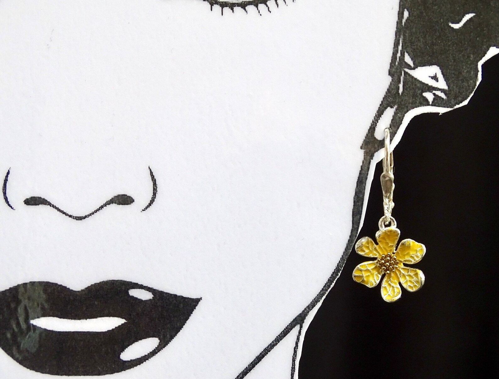 Daisy Earrings Dangle Earrings Sterling Silver Daisy Earrings Etsy