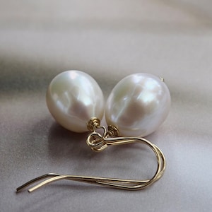 Baroque Pearl Earrings 14k Solid Gold Ear Wire Option Handmade Pearl Earrings Gift for Her Wedding Pearls Gift Wulfgirl Etsy Gift Wrapped