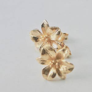 24k Gold Dipped Floral Camellia Stud Earrings Gold Flowers Gold Petals