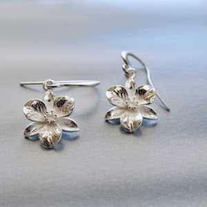 SALE Sterling Silver Earrings Gift for Her Women's Jewelry Solid Sterling Flower Earrings Wulfgirl Etsy Minimalist Jewelry