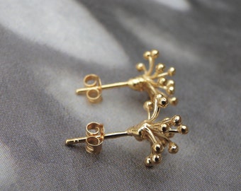 BESTSELLER 24k Gold Floral Camilla Earrings Amazing Pierced Earrings Gold Studs Wulfgirl Etsy Gold Studs Art Deco Style Earrings