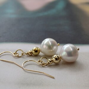 Baroque Pearl Earrings Gift for Her Unique Classy Jewelry Handmade Creamy White Pearl Earrings Bridal Everyday Earrings Gift for Her
