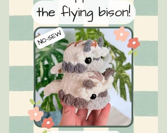 Patrón de crochet en PDF de bisonte volador - Inglés