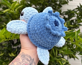 Blueberry Turtle - Made To Order - Handmade Crochet Plushie