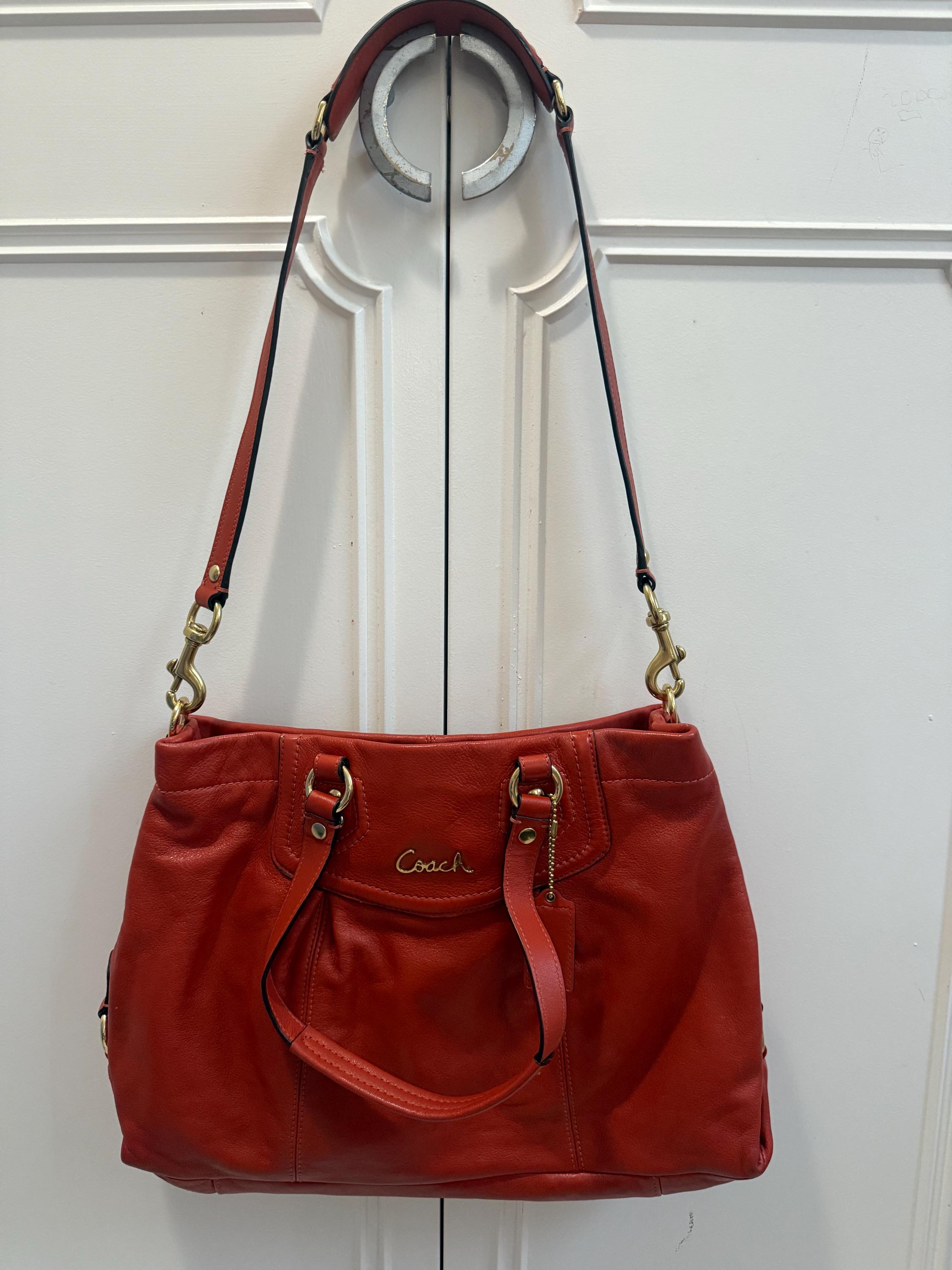 Vintage Coach Ashley Orange Leather Shoulder Satchel Bag - Etsy