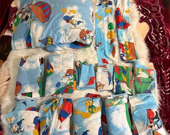 Vintage Disney (Mickey & Friends) Kids Twin Bedding Set With A King Comforter