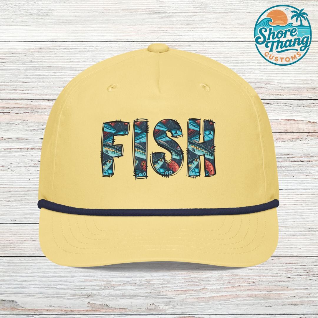 FISH Rope Hat: Coastal Fishing Hat, Trucker Style - Etsy
