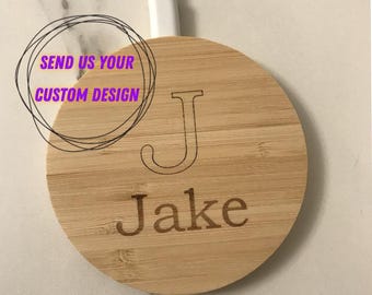 Engraved Custom Bamboo Wireless Phone/Airpod Charger: Eco-Friendly Tech Gift