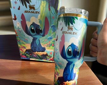 Personalized Stitch Tumbler, 40oz Travel Coffee Mug, Engraved Gift