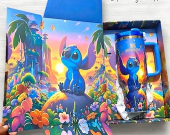 Custom Engraved Stitch Tumbler, 40oz Cartoon Travel Coffee Mug