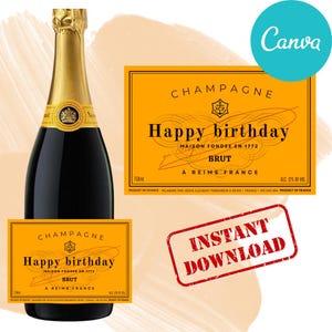 Personalized Champagne Bottle Label, Champagne Liquor Label, Personalized Gift For Weddings, Birthdays and Events, Instant Download