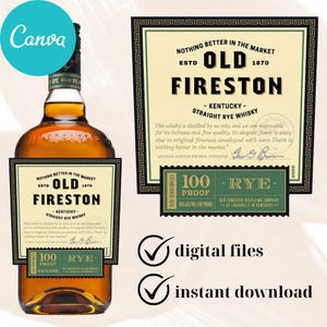 Custom Whiskey Label, Custom Bourbon Whisky Label, Template Personalized, Printable Digital Download, Perfect Holiday Gift, Birthday Present