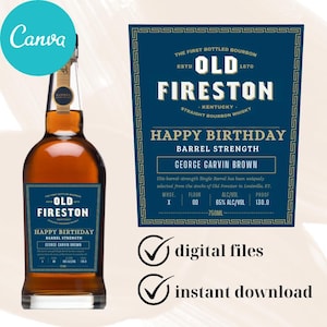 Custom Whiskey Label, Custom Bourbon Whisky Label, Template Personalized, Printable Digital Download, Perfect Holiday Gift, Birthday Present