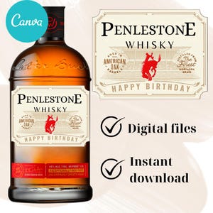 Custom Whiskey Label, Custom Bourbon Whisky Label, Template Personalized, Printable Digital Download, Perfect Holiday Gift, Birthday Present
