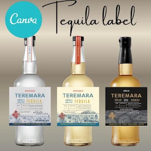 Custom Tequila Label, Personalized Gift Template (Digital Download)