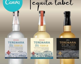 Benutzerdefinierte Tequila Label, personalisierte Geschenkvorlage (digitaler Download)