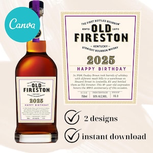 Custom Whiskey Label, Custom Bourbon Whisky Label, Template Personalized, Printable Digital Download, Perfect Holiday Gift, Birthday Present