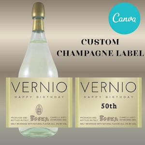 Personalized Champagne Bottle Label: Wedding, Birthday, Event (Instant Download)