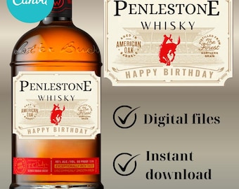 Custom Whiskey Label, Personalized Bourbon Gift Template (Digital Download)