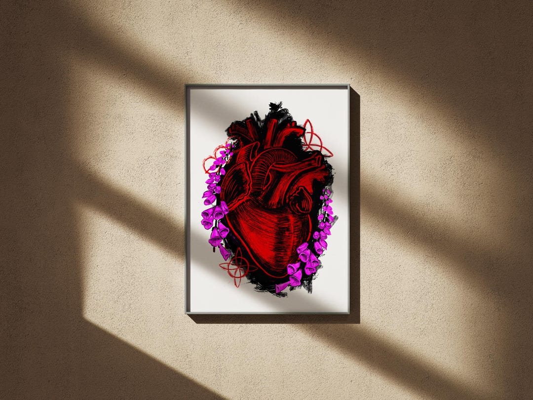Floral Heart - Anatomy Wall Art - Floral Art - Medical Art - Prints ...