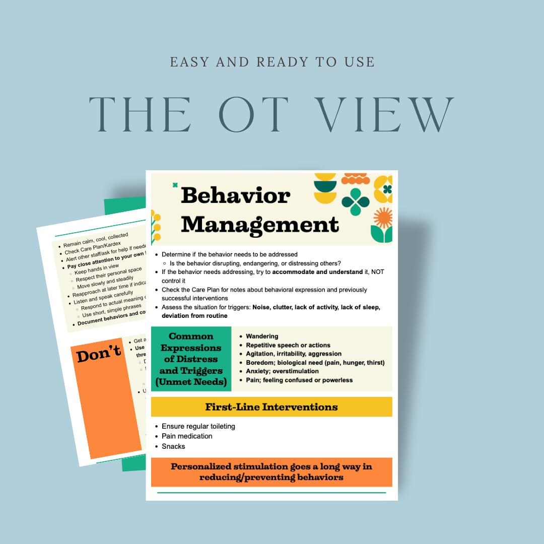 Idt Behavior Note Examples Behavior Management for SNF, Therapy, Nursing, IDT Team, Handout ...