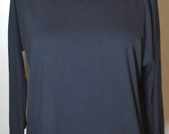 Women's Black Bamboo Long Sleeve Top