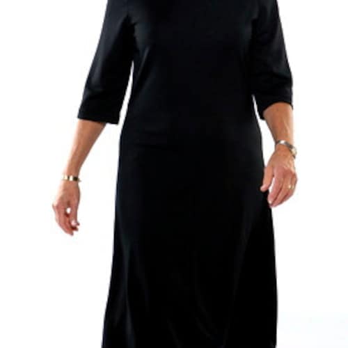 Black Midi Travel Dress: Wrinkle-Free, Packable, Versatile Polyester Matte Jersey Black Midi Travel Dress: Wrinkle-Free, Packable, Versatile Polyester Matte Jersey