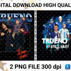 Trueno Digital File 300 dpi, 2 PNG files in the download.