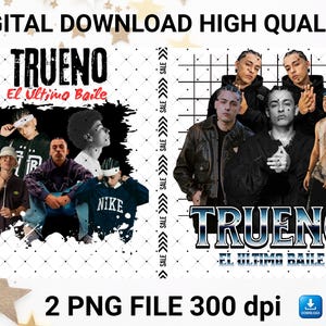 Trueno Digital File 300 dpi, 2 PNG files in the download.